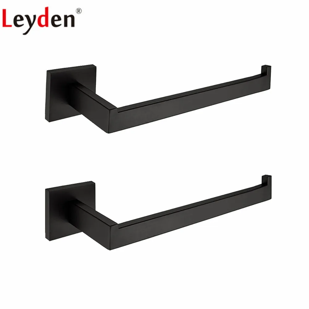 

Leyden Black Wall Mounted Bathroom Accessories Set Oil Rubbed Bronze 2pcs 304 Stainless Steel Towel Ring Towel Holder