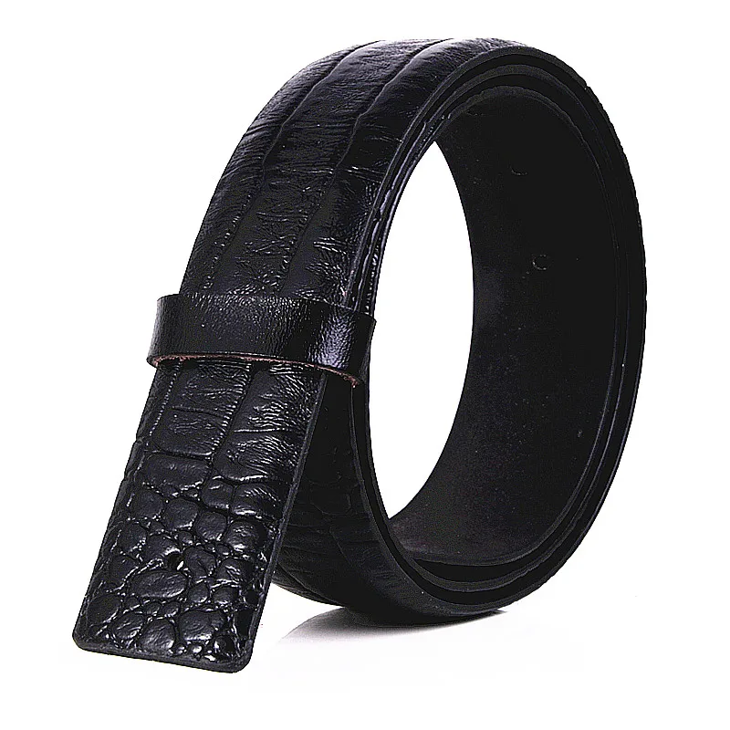 Модный мужской ремень в полоску из крокодиловой кожи и ПУ без пряжки
