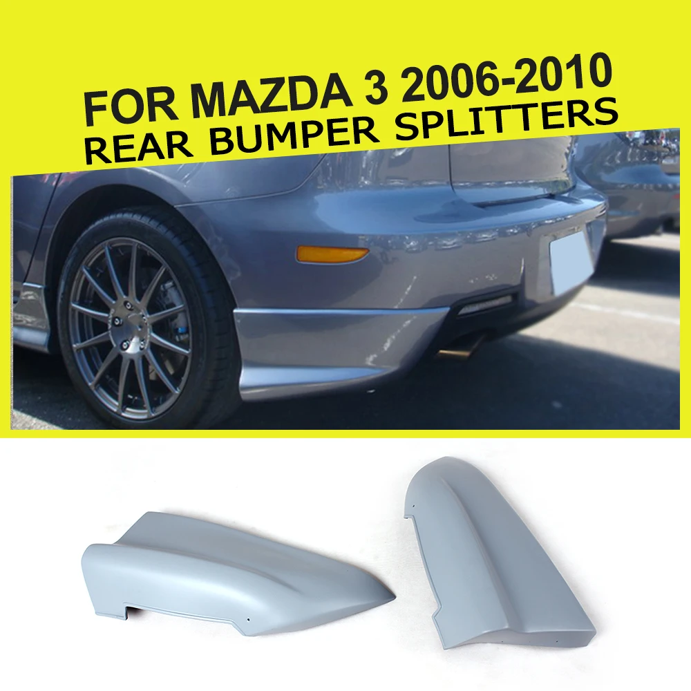 

Car Rear Bumper Splitters Lip Aprons Cupwings Flaps Winglets for Mazda 3 2006 - 2010 PU Unpainted Grey Car Sticker