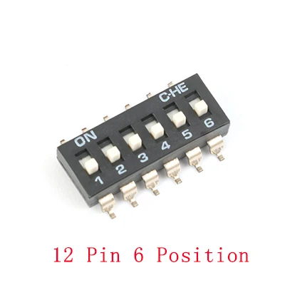 12 Pin 6 Position 20 шт. прямой набор код переключатель DIP переключатель 2 Ряд 4 Pin 2 Положение/8 pin 4 Положение/12 pin 6 Положение/16 pin 8 положение - Цвет: 12 Pin 6 Position