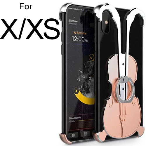 Металлический бампер рамки чехол для iPhone XS Max, Heavy Duty панцири противоударный алюминий сплав Защитная крышка в виде ракушки с скрипки дизайн - Цвет: For iphone X XS