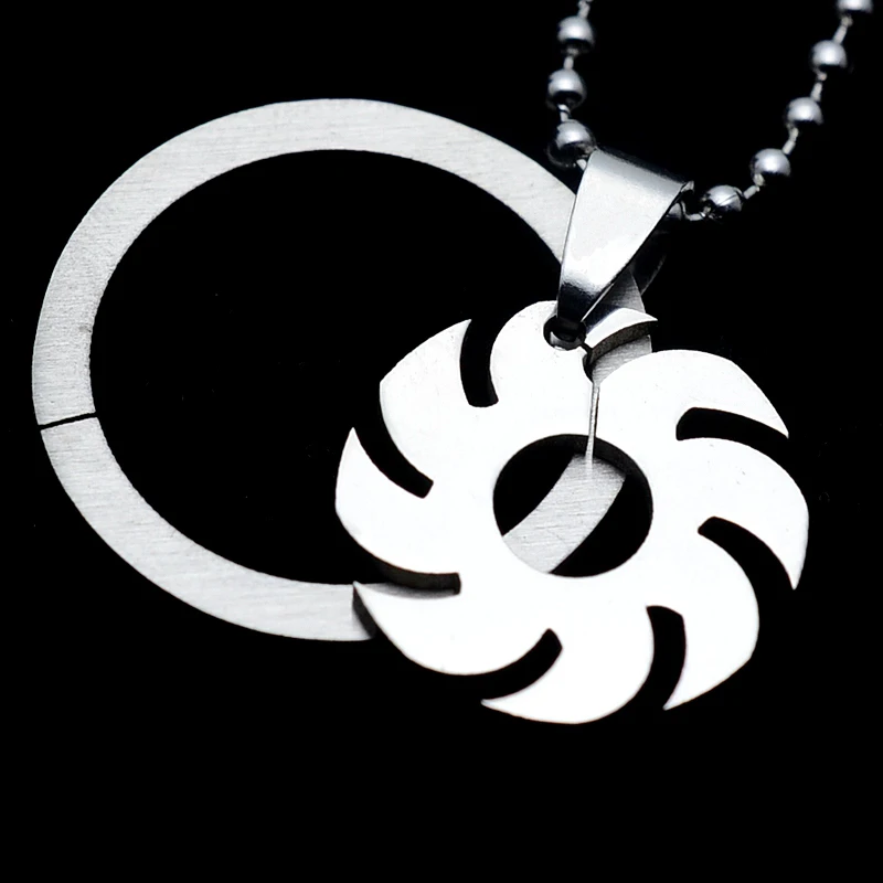 Ожерелье подвеска в стиле племени солнца из нержавеющей стали с шариковой