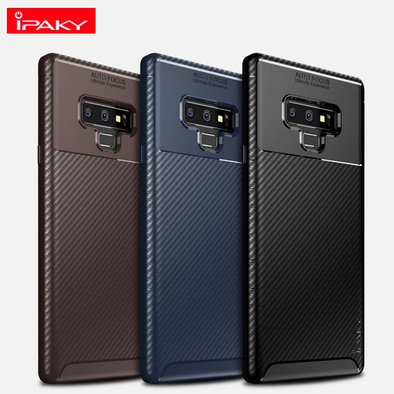 IPAKY Case for Samsung Note 9 Carbon Fiber Texture Soft TPU Heat Dissipation Back Cover Shell Galaxy |