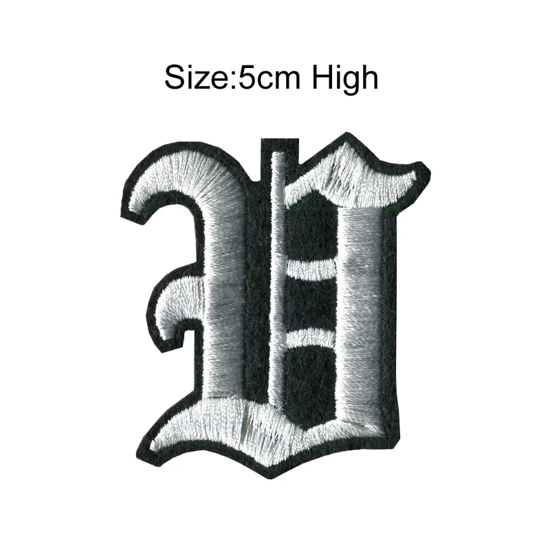 1 шт., A-Z, черный, белый цвет, 5 см, высокий, Английский алфавит, буквы, смешанные, вышитые, Пришивные значки, железная нашивка для одежды, сумки, Старый английский