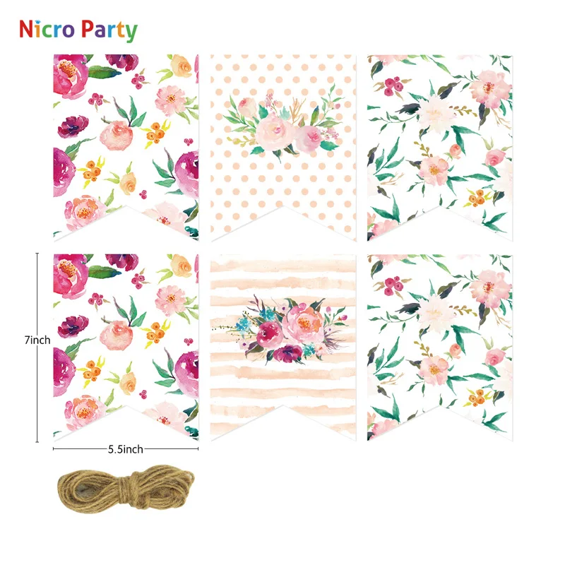 Цветочный набор Nicro для украшения чайной вечеринки одноразовые бумажные тарелки