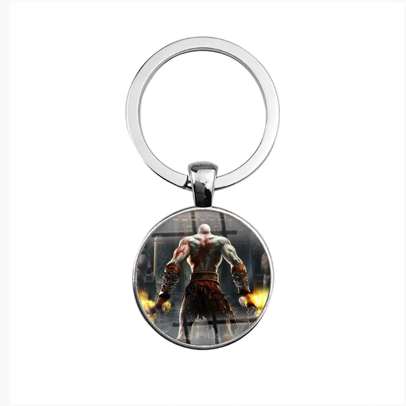 Брелок God of Wars 4 стеклянных брелка круглая подвеска брелок для игр женщин и мужчин