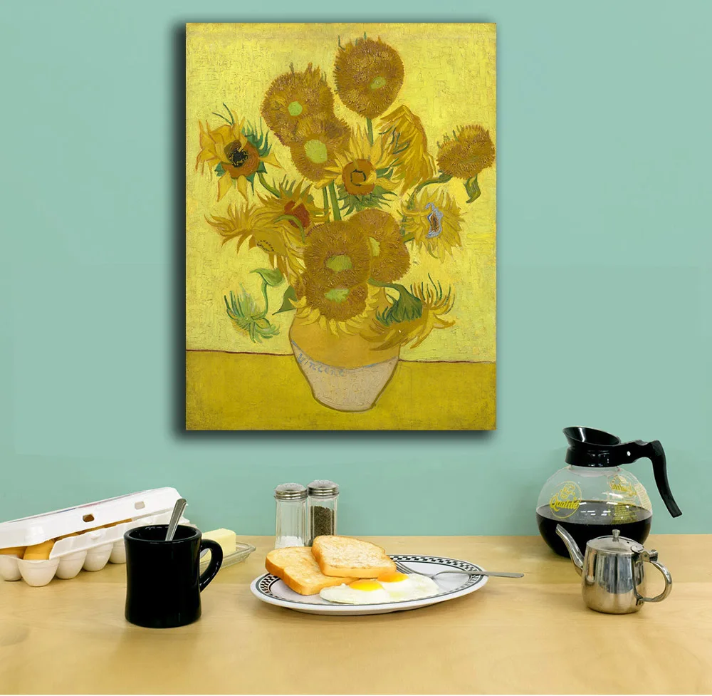 Настенная живопись подсолнухи 5 картин Винсента Ван Гога холст для гостиной