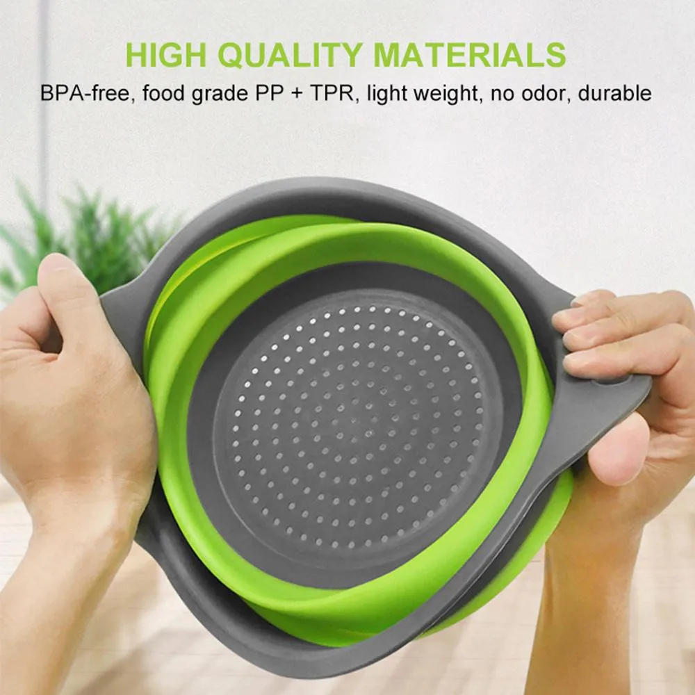 2 шт./компл. пластиковая корзина для овощей и фруктов мытья Складная портативная