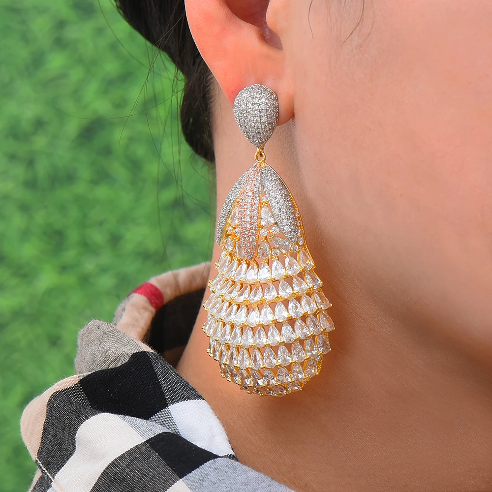 Роскошные серьги PineappleFull Mirco с фианитами нигерийские Свадебные Дубаи в ювелирных