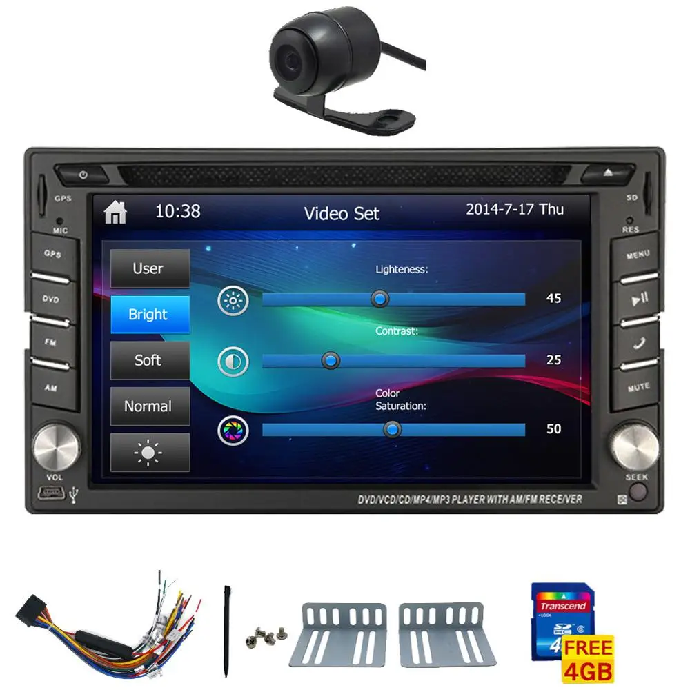 Eincar 6,2 ''двойной din 2 DIN в тире gps Navi автомобильный DVD CD плеер Поддержка Bluetooth FM AM RDS Авто Стерео Радио USB камера