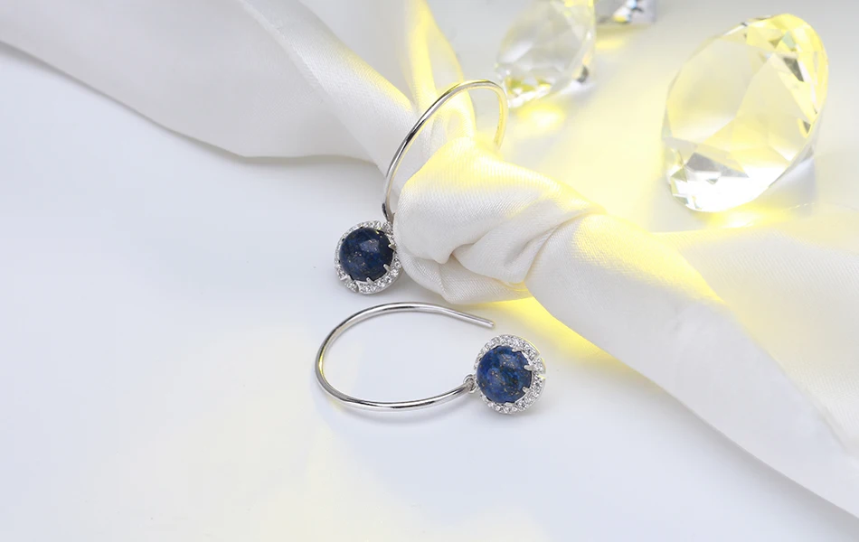 ORSA JEWELS 925 пробы Серебряный женский ювелирный набор, натуральные кольца+ серьги-капли, полудрагоценный камень, подарок на свадьбу, вечеринку, OSS31