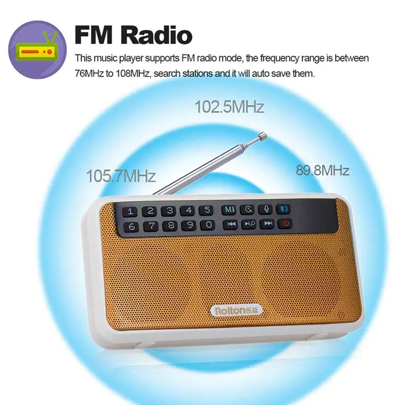 Rolton E500 стерео Bluetooth динамик fm-радио портативный динамик радио Mp3 Воспроизведение звука запись руки бесплатно для телефона и фонарика