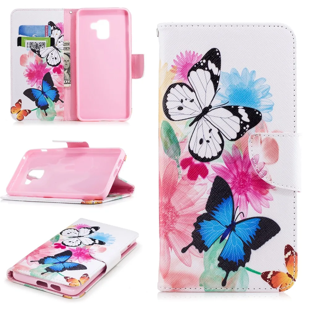 Бабочка Медведь перо чехол для Samsung Galaxy A8 + Plus 2018 A730F S9 J4 J6 A6 A7 A750 Funda Etui | Мобильные