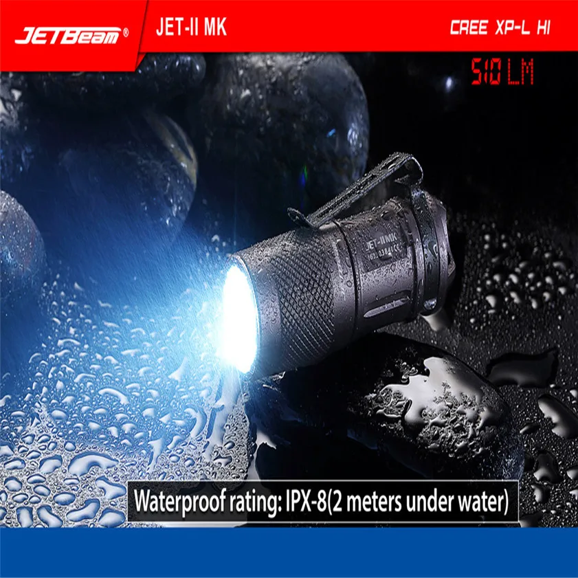 Высокое качество портативный JETbeam JET-II MK Cree XP-L HI 510 люмен Водонепроницаемый светодиодный фонарик