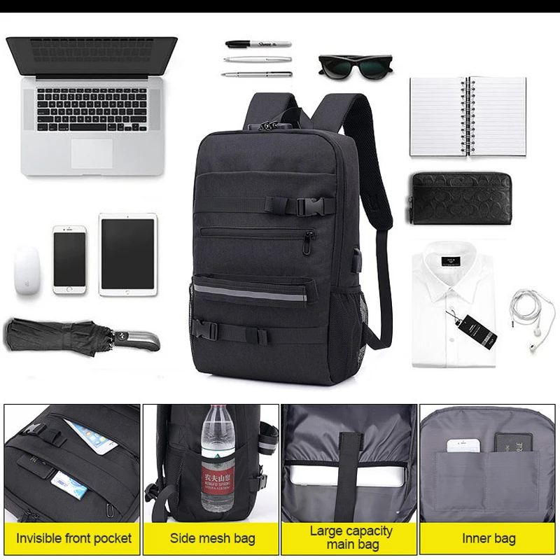 GOOJODOQ Anti-theft Waterproof USB Charging Men Women Laptop Backpacks Bag 16 inch For Macbook Air Pro 13 14 15 School | Компьютеры и