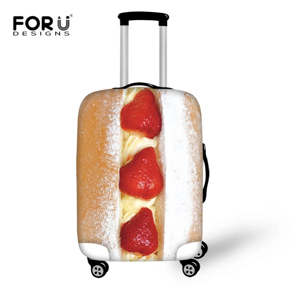 FORUDESIGNS Дорожный чемодан защитная крышка для еды, мяса, клубники, рыбы, принт чемодан на колесиках для 18-30 дюймов, чехлы на колесиках