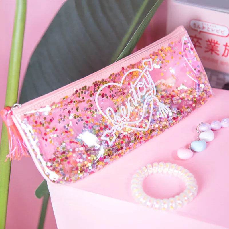 1 шт. Kawaii из искусственной кожи узкие брюки с блестками розового цвета в виде