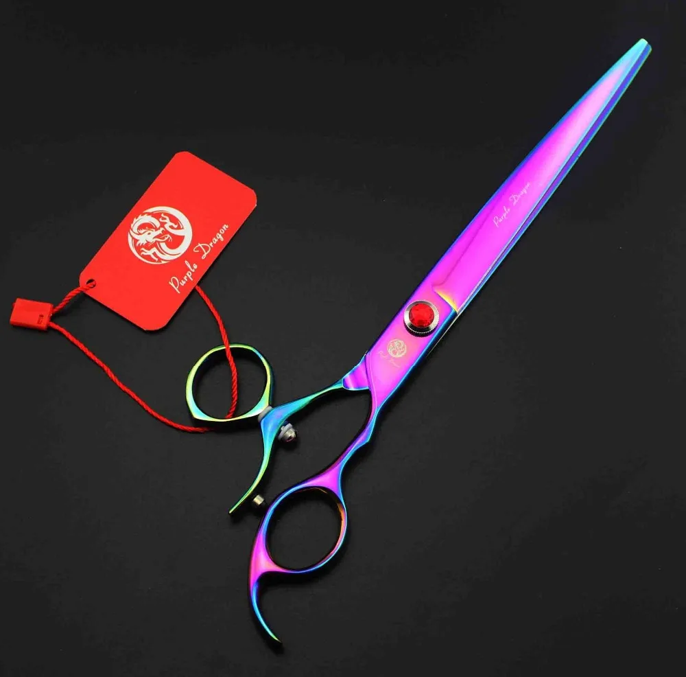 Парикмахерские ножницы 625 #8 ''с изображением фиолетового дракона 440с