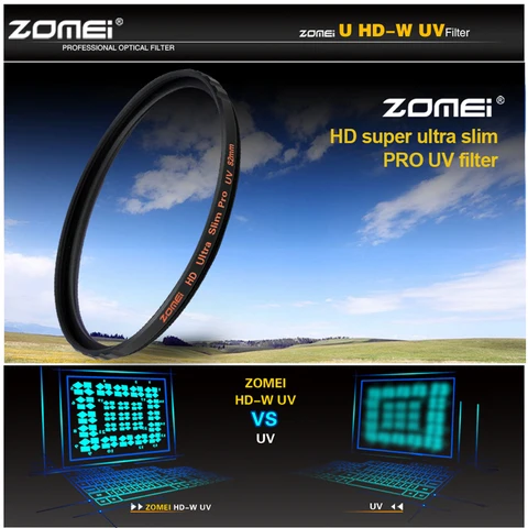 Фильтр Zomei 52 55 58 67 77 мм FLD UV CPL MC MCUV для D5200 D5300 D3300 D5500 100D EOS 400D 550D 500D