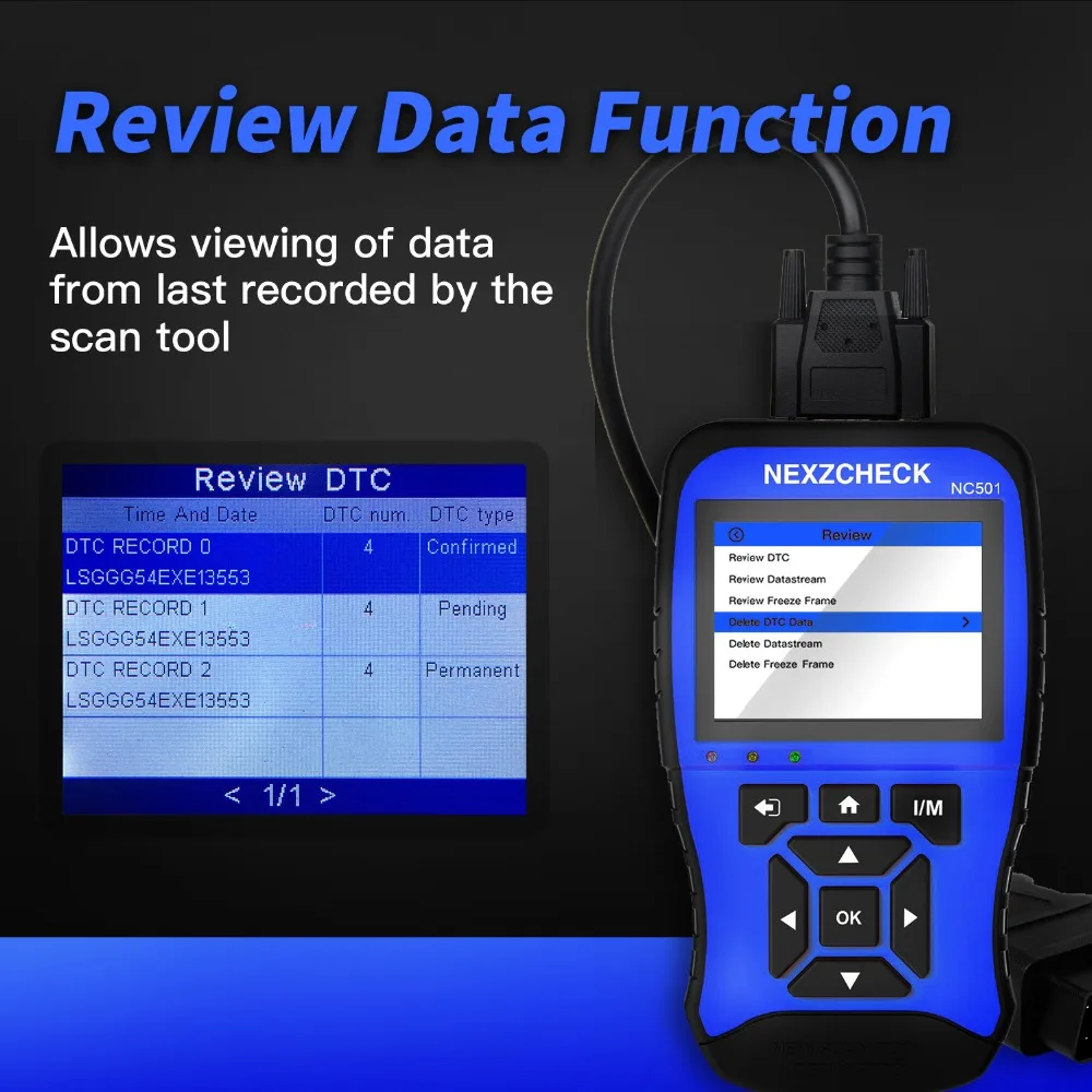 HUMZOR NexzCheck OBD2 и EOBD автомобильный сканер NC501 Код двигателя читатель OBD2 диагностический инструмент для универсальных автомобилей PK NT301 CR3008