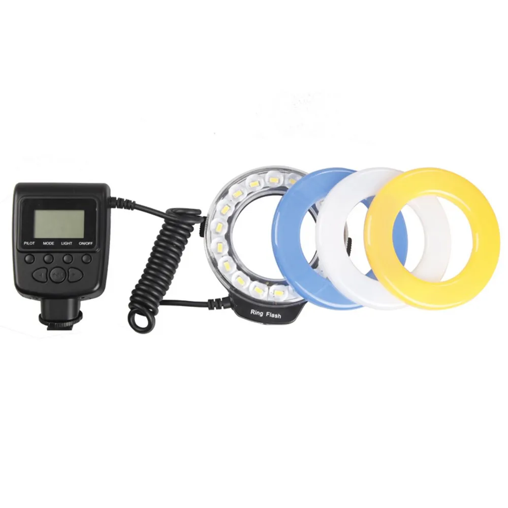 Travor 18 шт. высокояркий SMD СВЕТОДИОДНЫЙ кольцевой макро-вспышка RF-600D для Canon Nikon Pentax Olympus Panasonic Sigma DSLR камеры