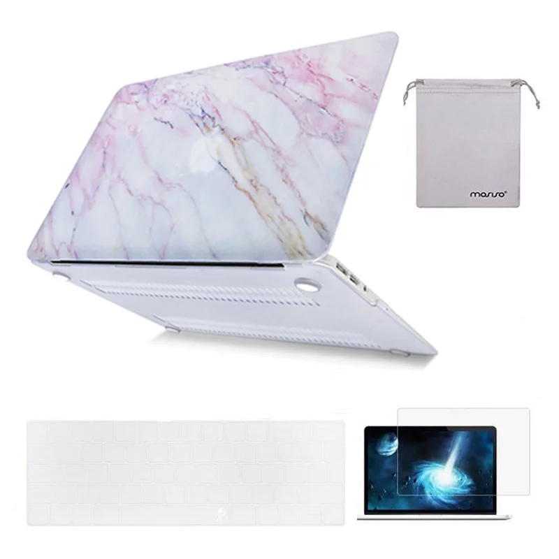 Pink Marble MOSISO чехол для ноутбука Macbook Air 13 дюймов A1466 A1369 2012-+ силиконовый чехол для клавиатуры+ пленка для экрана+ сумка для хранения - Цвет: Pink Marble