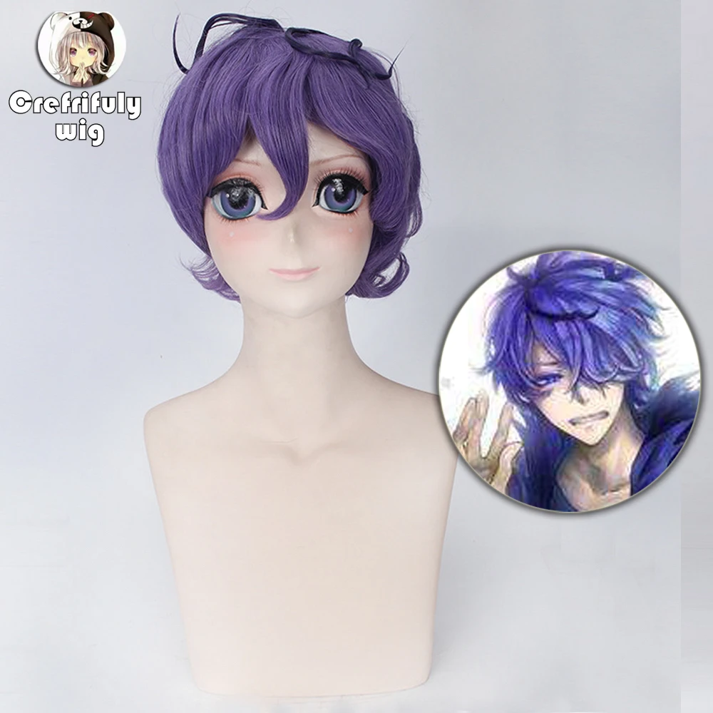 New Arrival IB Garry Little Wavy Purple Heat Resistant Synthetic Hair cos Short Cosplay Anime Wig + Wig Cap