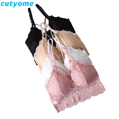 Mix Colors Cutyome/4 шт./лот; детские спортивные бюстгальтеры для девочек-подростков; Спортивное нижнее белье; однотонные кружевные пикантные бюстгальтеры для подростков - Цвет: Mix Colors