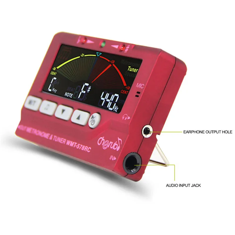 Cherub WMT-578RC ЖК-дисплей флейта/Sax тюнер и метроном тюнер Встроенный микрофон Музыкальные инструменты аксессуары высокого качества