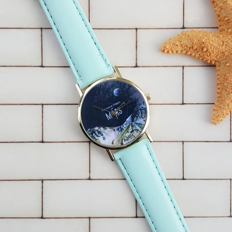 Новинка 2015 кварцевые часы с индивидуальным кожаным ремешком и элементом ночного