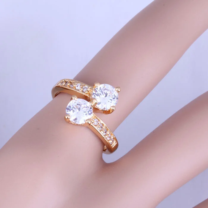 Love Monologue Sparkling White Cubic Zirconia Yellow Gold Color Rings Wedding Jewelry J0439 Size 6/7/8/9 Free Fast Shipping | Украшения и