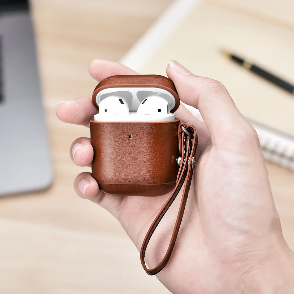 Чехол из натуральной кожи для Apple Air Pods противоударный чехол Airpods наушников s