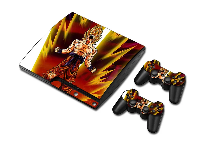 Виниловый чехол с наклейкой Dragon Ball для Sony PS3 Slim консоль 2 контроллерами наклейка Ps3