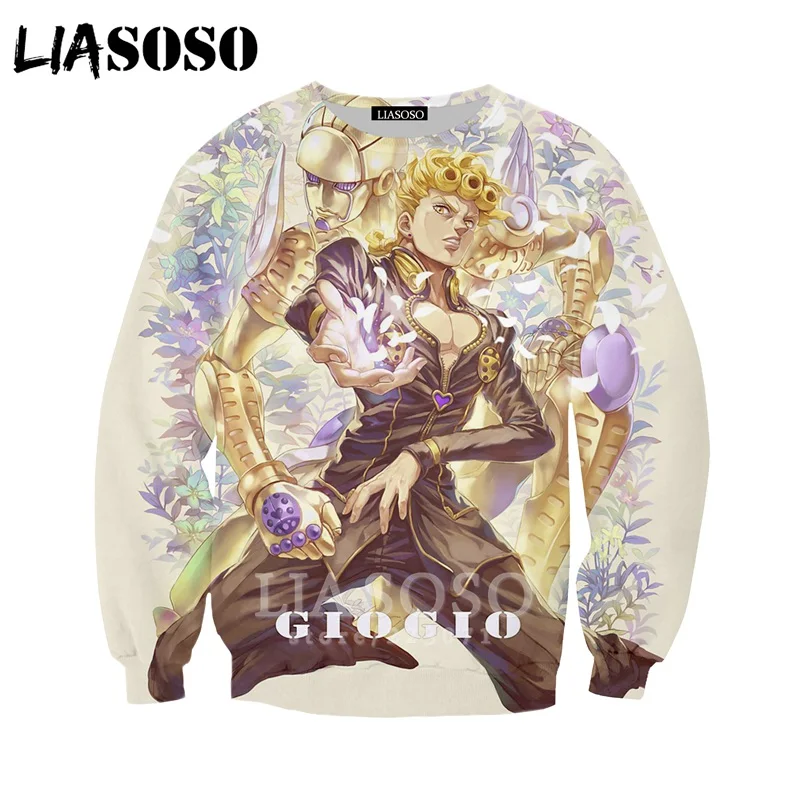 28 LIASOSO Осень для мужчин женщин Kujo Jotaro толстовки 3D принт аниме JoJo Необычные Приключения толстовка хип хоп Топ пуловер B051-04 - Цвет: 28