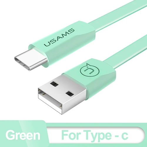 Green Type C Cable USAMS кабель для мобильного телефона для iPhone 2A зарядный кабель Micro usb type-C для samsung Xiaomi Синхронизация данных зарядное устройство USB кабель - Цвет: Green Type C Cable