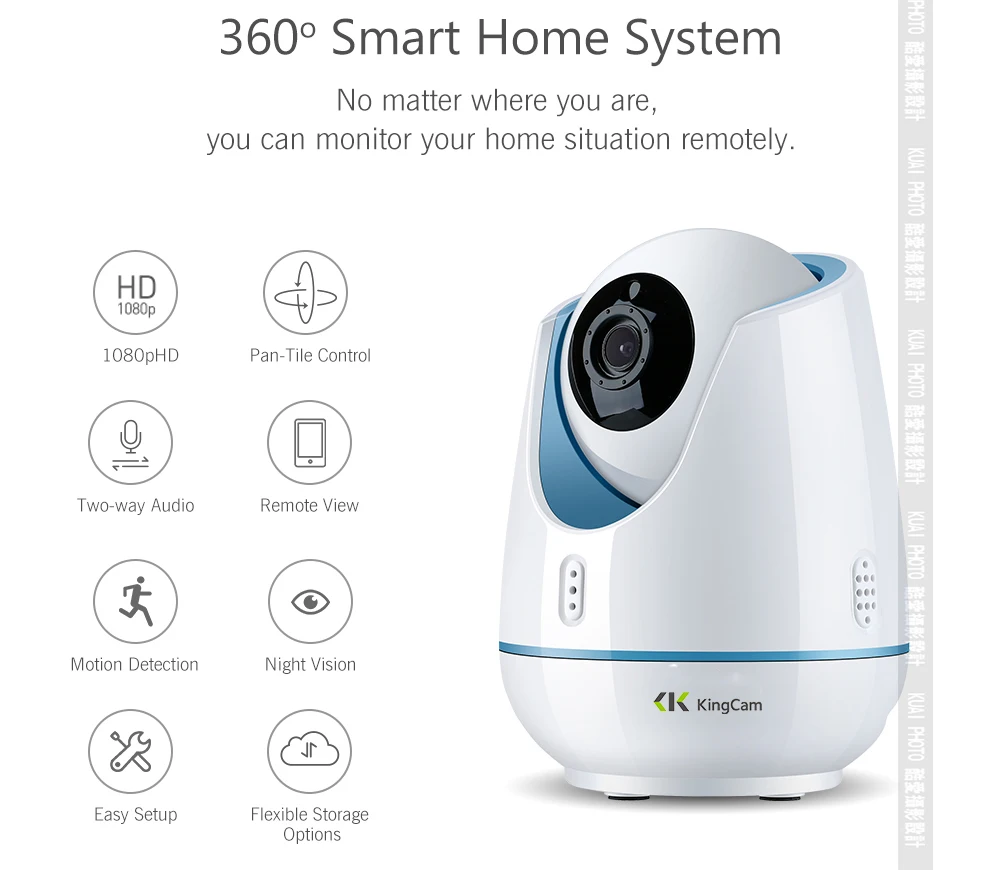KingCam 1080 P Wi Fi Видеоняни и радионяни Беспроводной 2 аудиоданных Smart Камера с