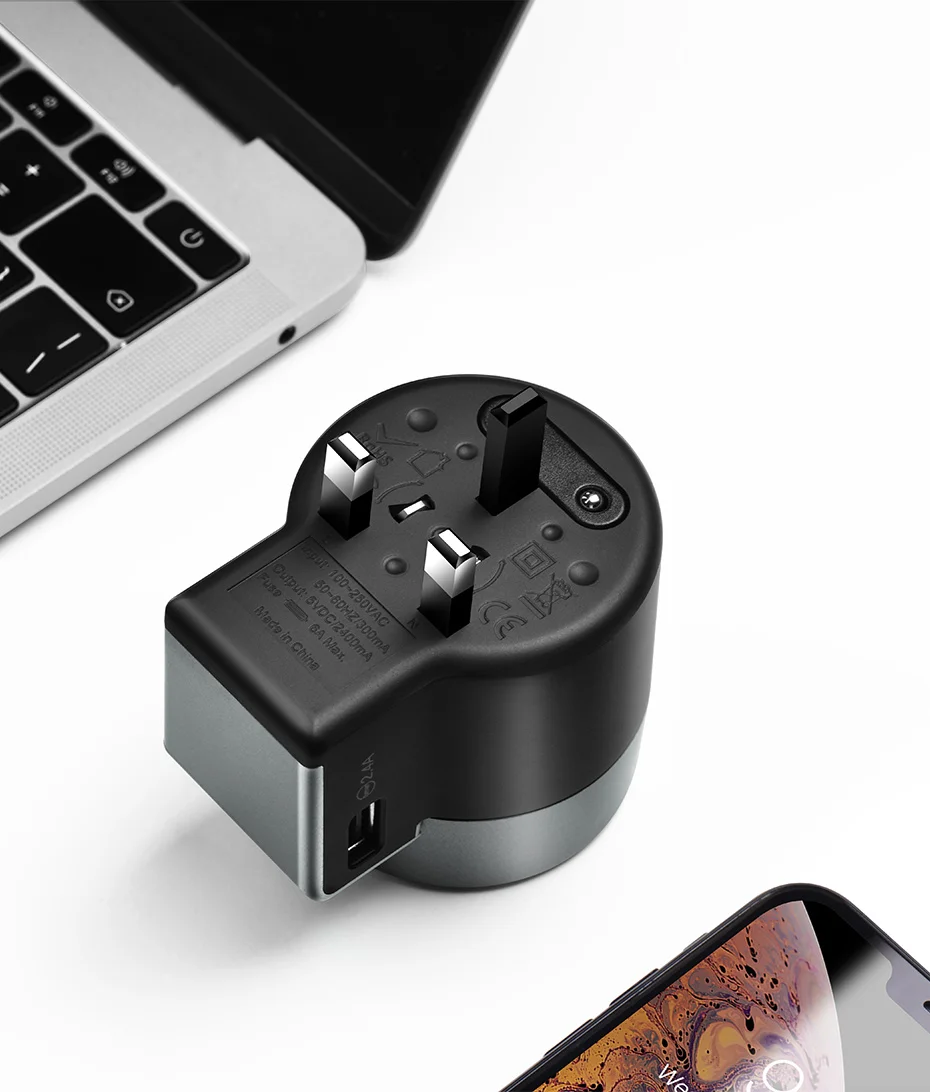 HOCO Универсальное зарядное устройство USB для samsung S10 S9 iphone Whirl 2 USB AC power портативное зарядное устройство для телефона адаптер EU US UK AU Plug