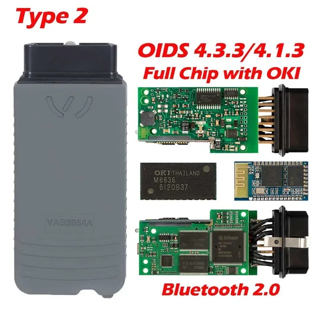 Белый VAS5054 ODIS V4.4.10 keygen полный чип OKI Авто OBD2 диагностический инструмент VAS5054A VAS 5054A Bluetooth считыватель кода сканер - Цвет: Белый