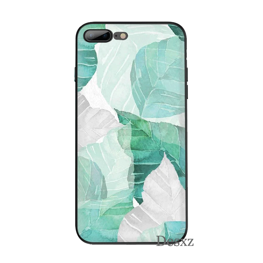 Модный силиконовый чехол Desxz из ТПУ с зелеными листьями для iPhone 5 5S 6 6s 7 8 Plus XR XS Max X |