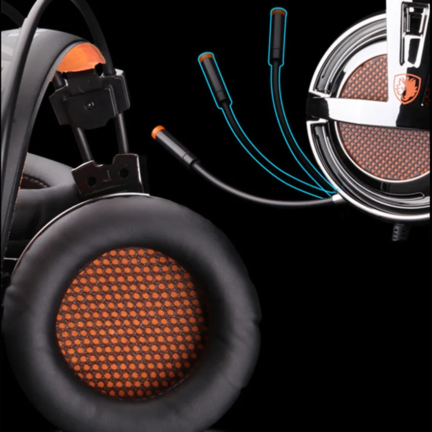 SADES A6 плюс USB 7 1 вибрации гарнитура бас PC Gamer игры Headfone Магический кристалл Игровые