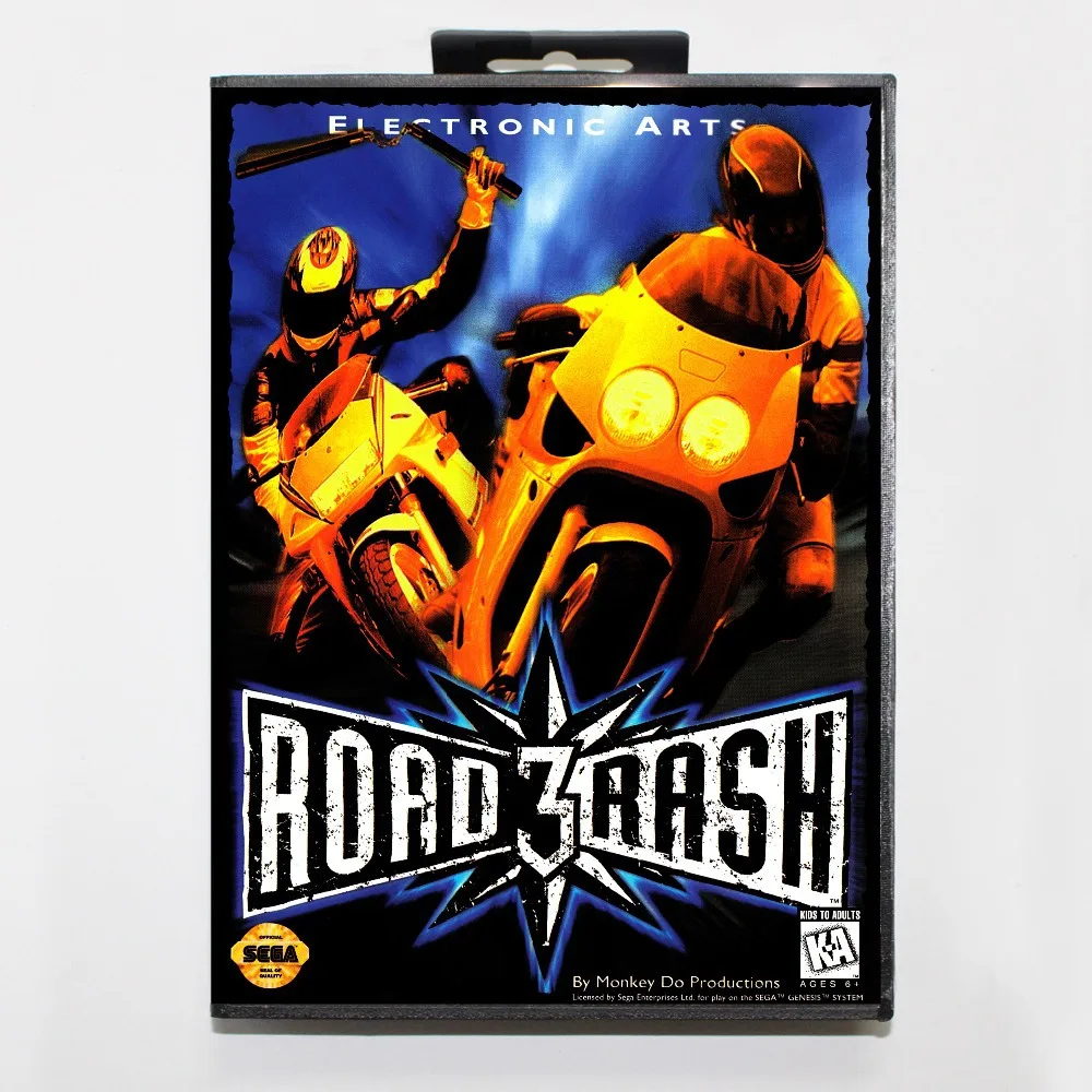 Игровой картридж Road сыпь 3 Tour De Force 16 бит игровая карта MD с розничной коробкой для