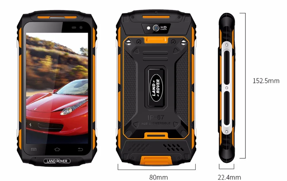 Land X2 IP67 Rover водонепроницаемый пылезащитный смартфон 1280*720 5," MTK6737 четырехъядерный ОЗУ 2 Гб ПЗУ 16 Гб 5500Ah 4G 8MP мобильный телефон