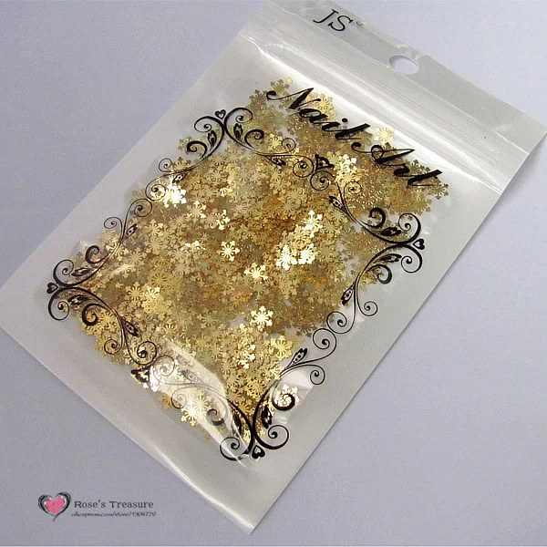 

2018 NEW Snow Shape gold nail art decorations design 3d metal metallic nail stickers drop shipping