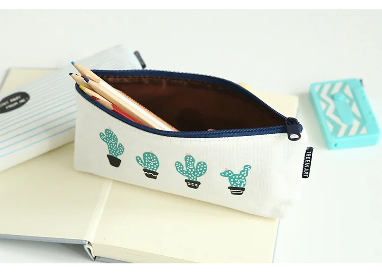 1 шт. кактус Пенал Холст Школьные принадлежности Kawaii канцелярские подарок estuche школы милый пенал Pencilcase стационарные 04907