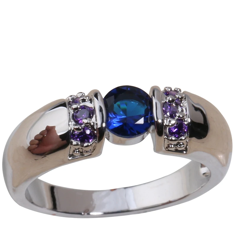Милый маленький синий циркон фиолетовый 925 пробы серебро для Для женщин Jewelry