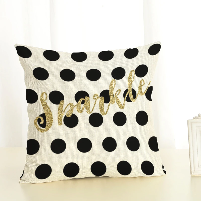 Модная наволочка с золотым принтом хлопковое постельное белье для дома