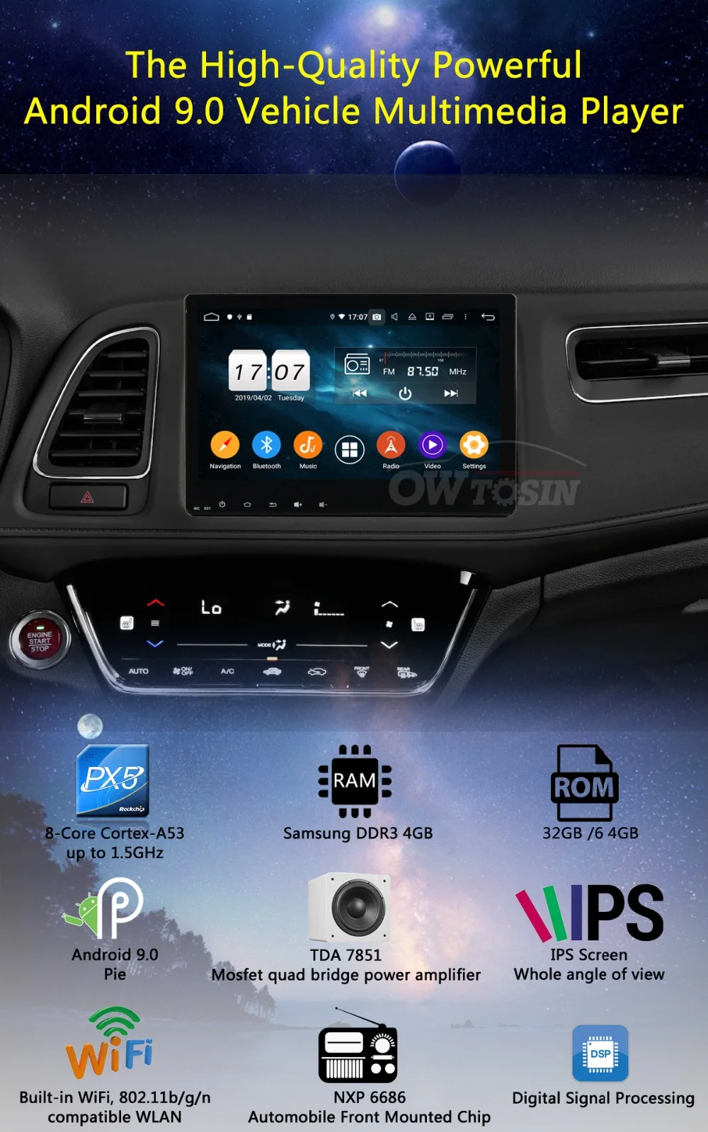 10," ips Android 9,0 8 Core 4G+ 64G Автомобильный dvd-радиоплеер gps для Honda Vezel HR-V вариабельности сердечного ритма XR-V DSP CarPlay
