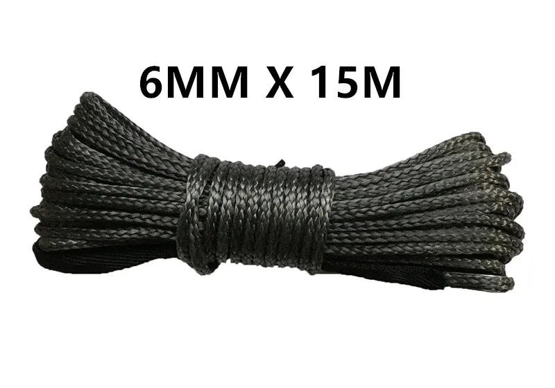 1/4 ''x50' 6 мм * 15 м 12 нитей внедорожных СВМПЭ Синтетический трос лебедки