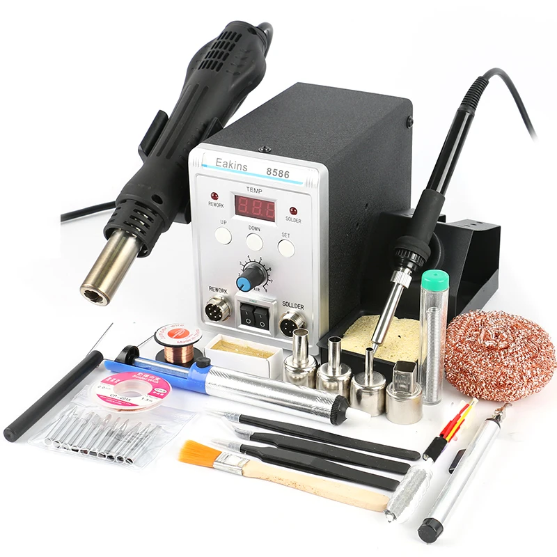 Паяльная станция 8586 ESD паяльник BGA пистолет с горячим воздухом паяльная