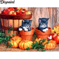 dispaint full squareround drill 5d diy diamond painting animal cat embroidery cross stitch 3d home decor a12595